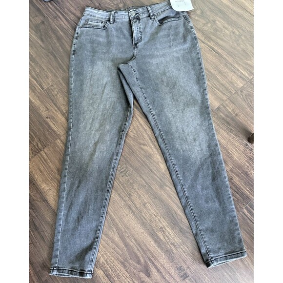 I.n.c. International Concepts Women's Stretch Mid Rise Skinny Jeans Pant Gray 12 - Picture 1 of 8